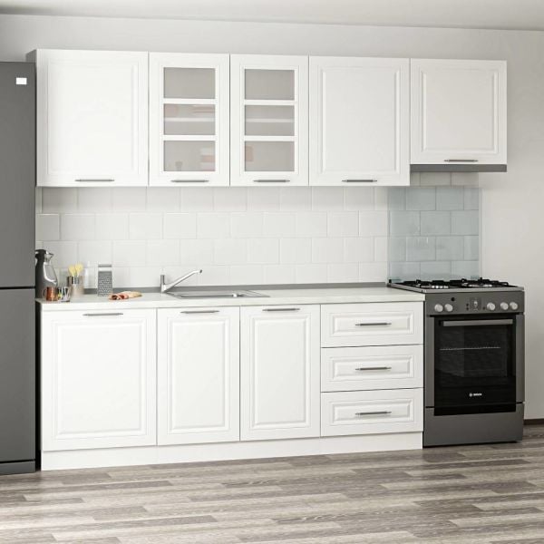 Mi̇nar 270 Cm Mebran C Mutfak Dolabi Beyaz 270-mcb2