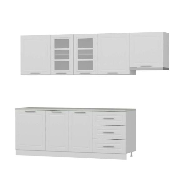 Mi̇nar 270 Cm Mebran C Mutfak Dolabi Beyaz 270-mcb2