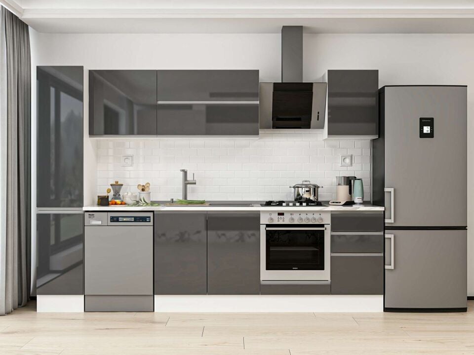 Alvinka 285X210 Cm High Gloss Mutfak Dolabı Mb-E80B40S45-2