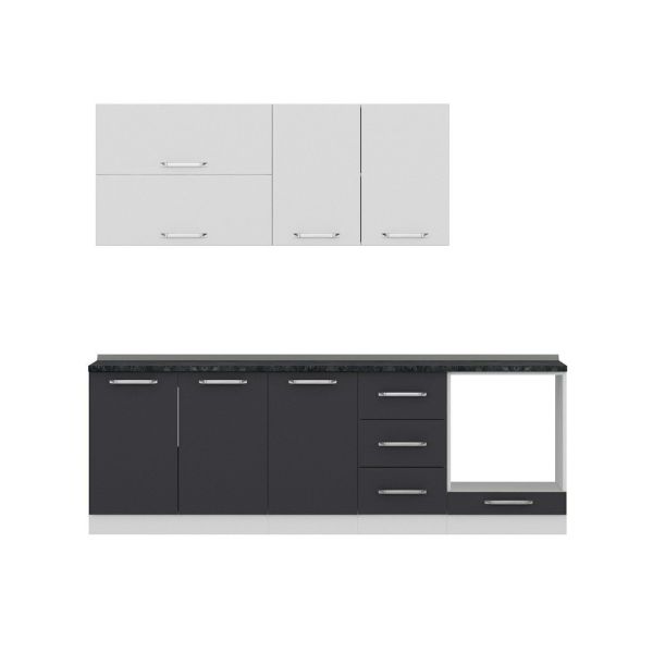 Minar 240 Cm Mutfak Dolabı Beyaz Antrasit 240-A4