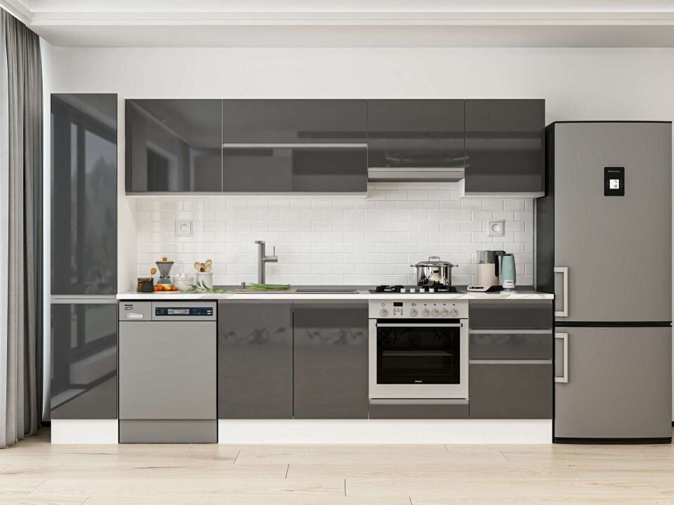 Alvinka 290X210 Cm High Gloss Mutfak Dolabı Mb-E80B40S50-1