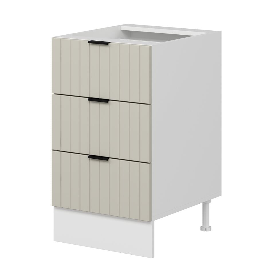 Alvinka Mutfak Modül Mbr_B Alt 3Ç 50Cm Dolap Beyaz Kumtaşı