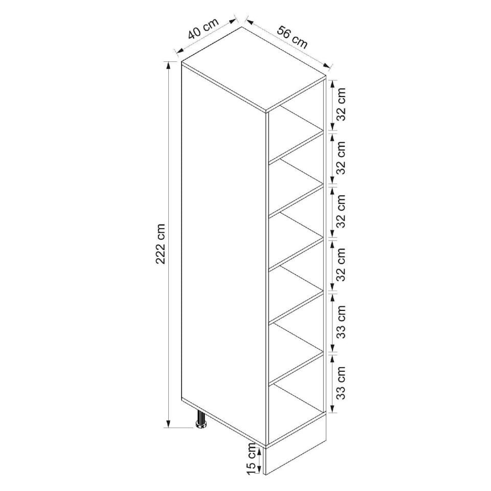 Mi̇nar 40 Cm Mutfak Boy Dolabi Beyaz Antrasi̇t D40-mcba1