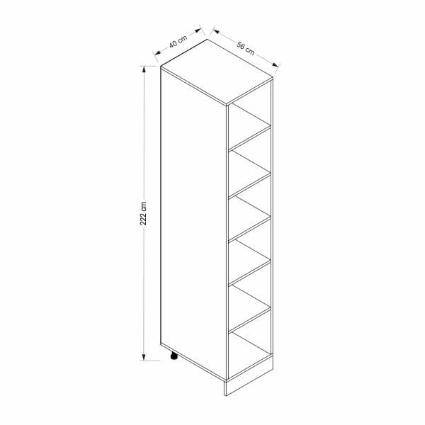 Mi̇nar 40 Cm Mutfak Boy Dolabi Beyaz Antrasi̇t D40-mcba1