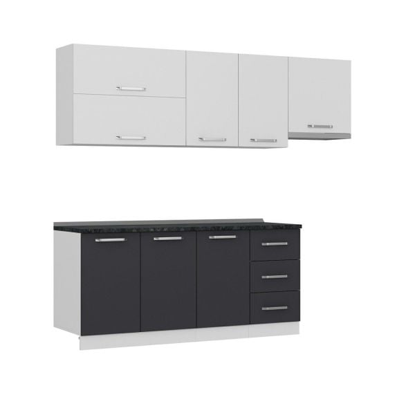 Minar 240 Cm Mutfak Dolabı Beyaz Antrasit 240-A5