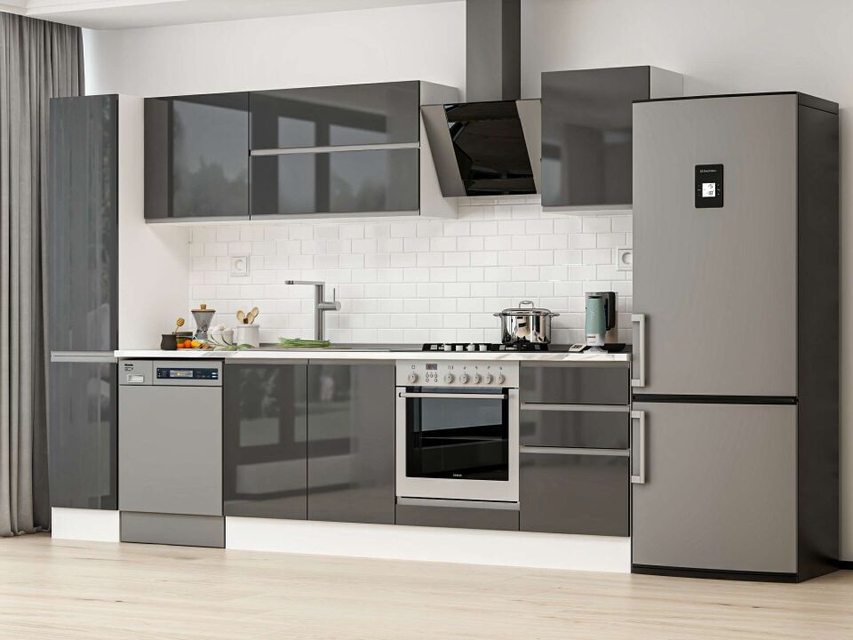 Alvinka 290X210 Cm High Gloss Mutfak Dolabı Mb-E80B40S50-2