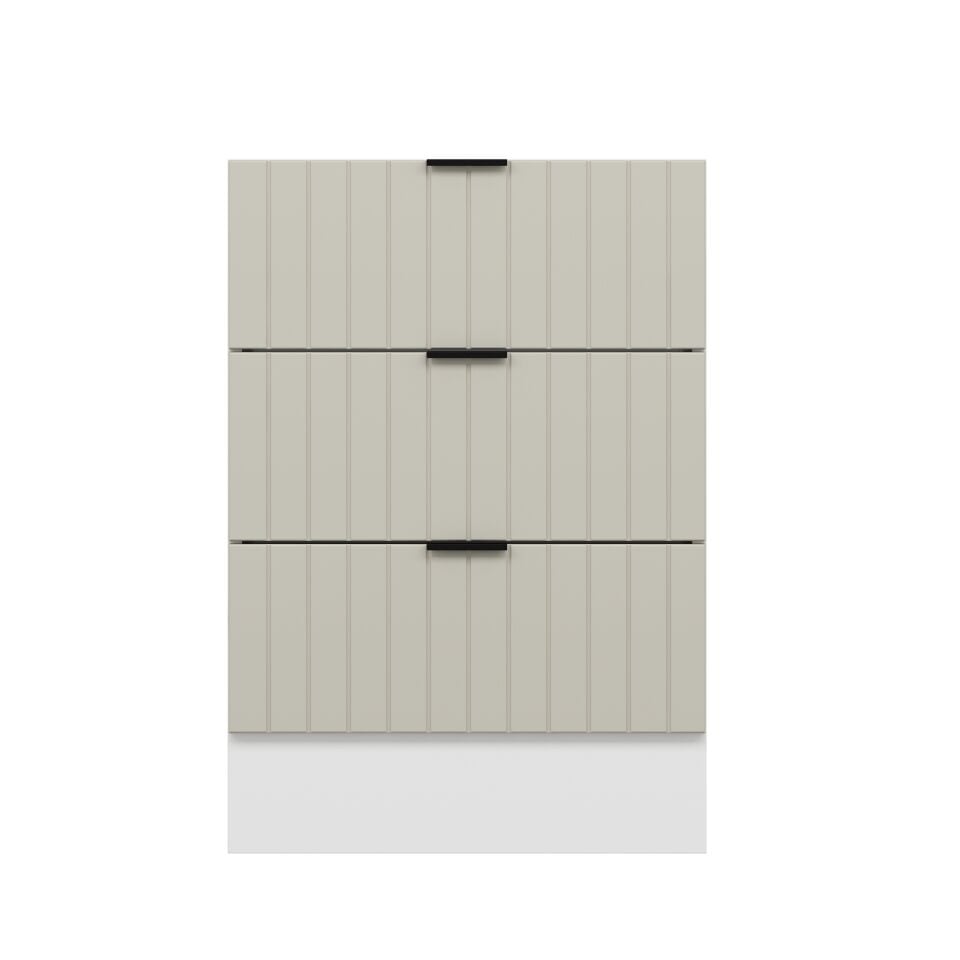 Alvinka Mutfak Modül Mbr_B Alt 3Ç 60Cm Dolap Beyaz Kumtaşı