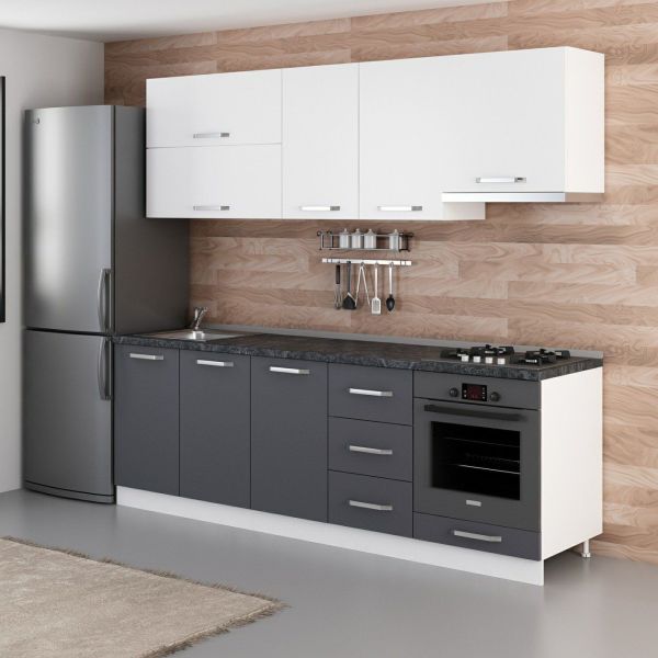 Minar 240 Cm Mutfak Dolabı Beyaz Antrasit 240-A6