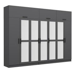 Minar Kale 7 Kapaklı 5 Aynalı 4 Ç Dolap Ve Yüklük Antrasit