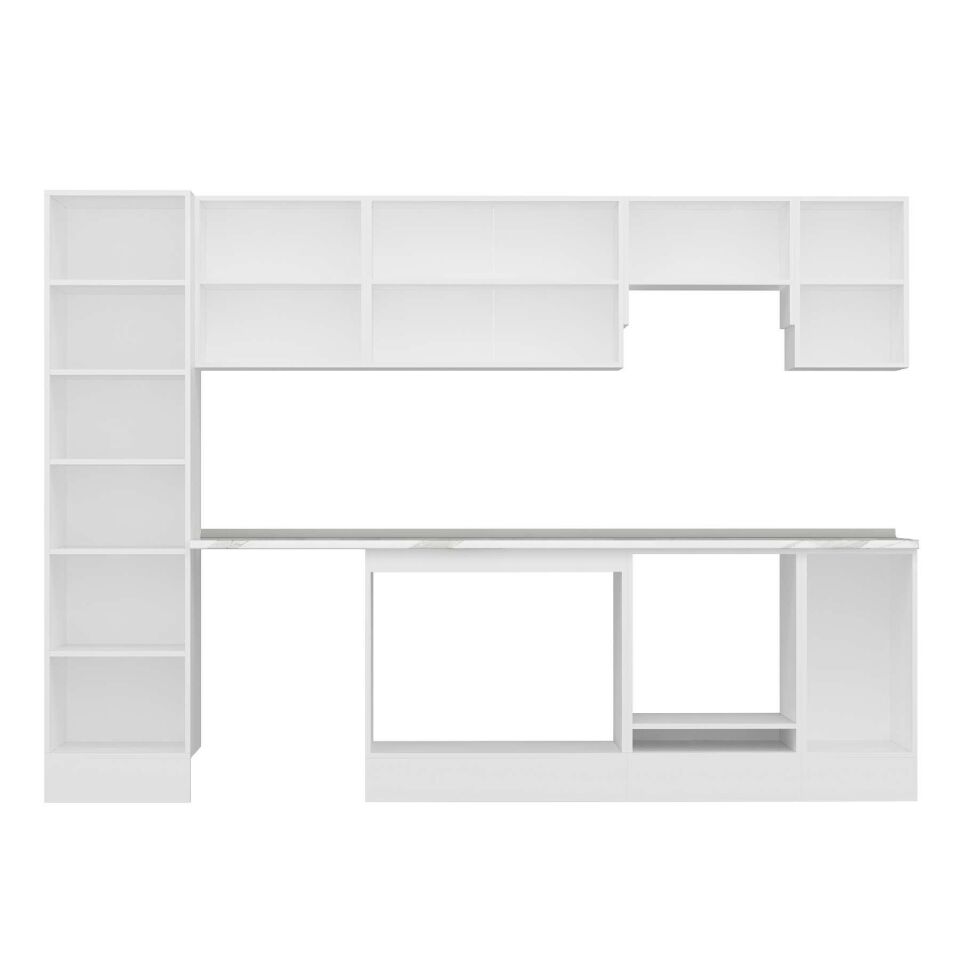 Alvinka 290X210 Cm Klasik Mebran Mutfak Dolabı Mb-E80B50S40-1 Mebran | Antrasit - Suntalam