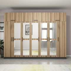 Minar Kale 7 Kapaklı 5 Aynalı 4 Ç Dolap Ve Yüklük Antrasit Dore