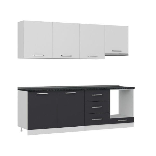 Minar 240 Cm Mutfak Dolabı Beyaz Antrasit 240-A9