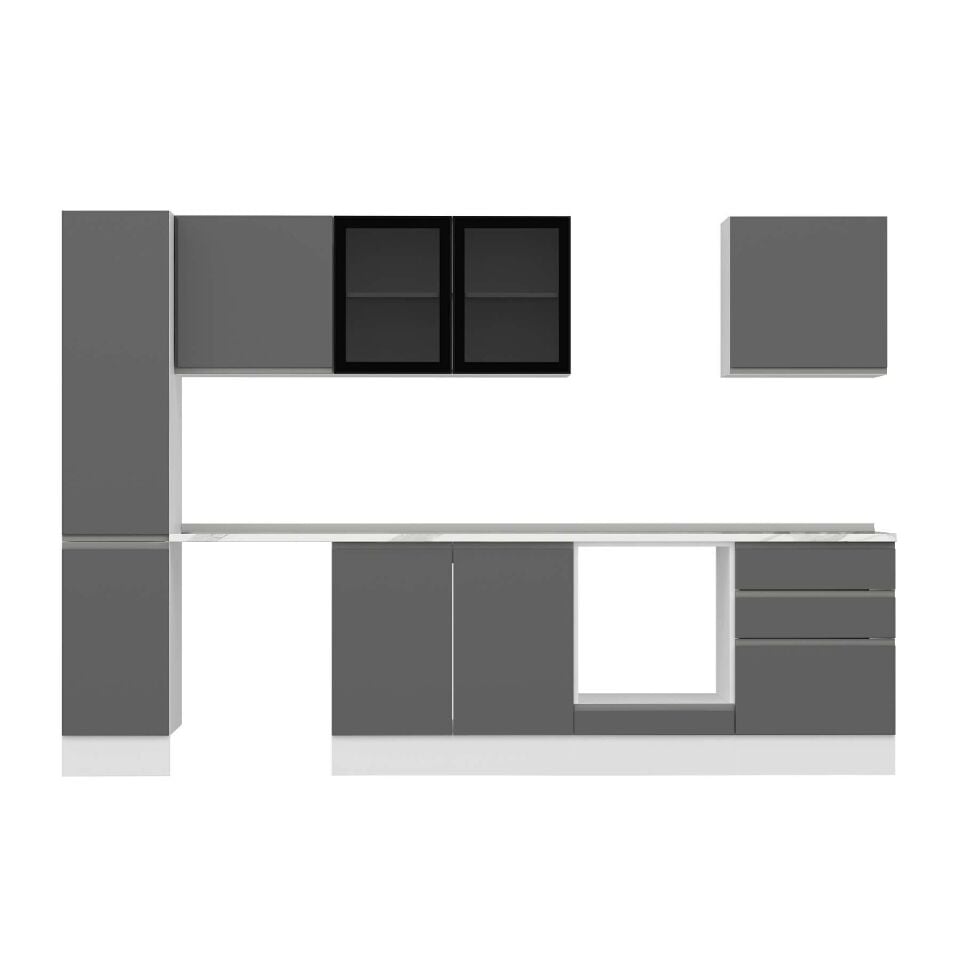 Alvinka 300X210 Cm High Gloss Mutfak Dolabı Mb-E80B40S60-3