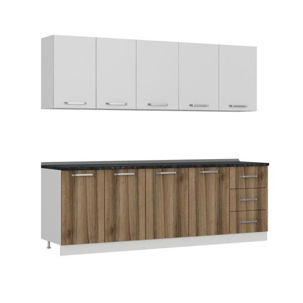 Minar 240 Cm Mutfak Dolabı Beyaz Dore 240-D1