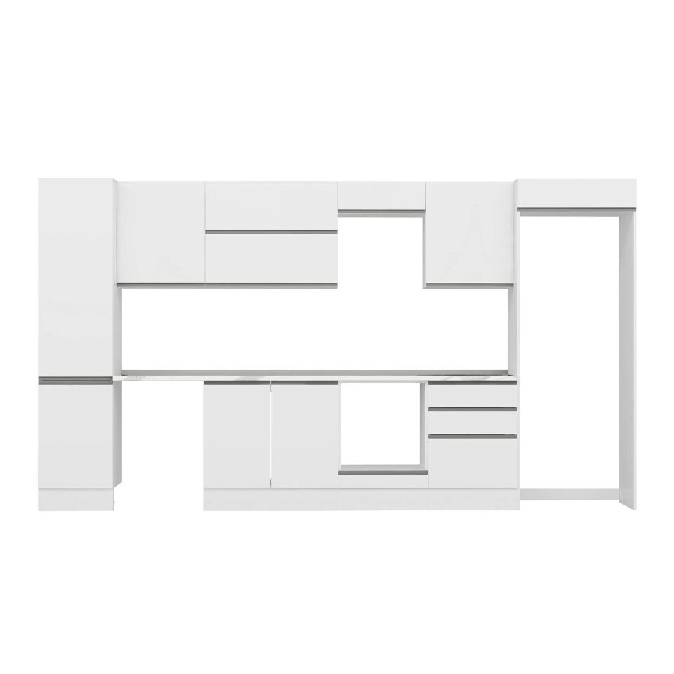Alvinka 400X222 Cm High Gloss Mutfak Dolabı Mbb-E90B50S60-2 High Gloss | Beyaz - Suntalam