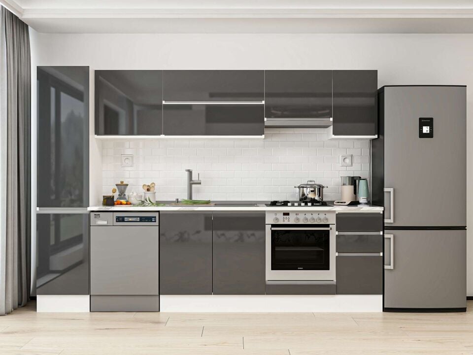 Alvinka 285X210 Cm High Gloss Mutfak Dolabı Mb-E80B45S40-1