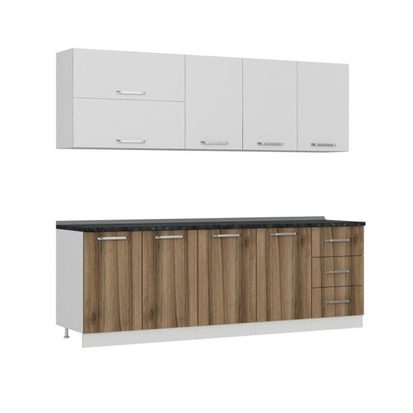 Minar 240 Cm Mutfak Dolabı Beyaz Dore 240-D2