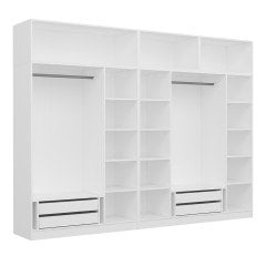 Minar Kale 7 Mebran Kapaklı 4 İç Çekmeceli Dolap Ve Yüklük Beyaz