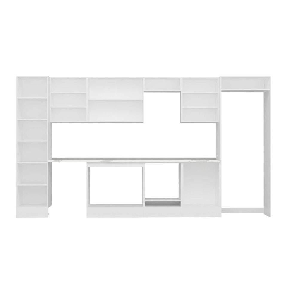 Alvinka 400X222 Cm High Gloss Mutfak Dolabı Mbb-E90B50S60-2 High Gloss | Beyaz - Mdf