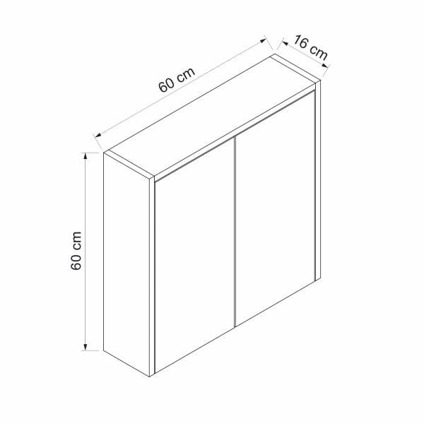 Bade Asma 60 Cm Aynalı Banyo Dolabı - Beyaz