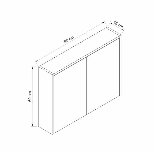 Bade Asma 80 Cm Aynalı Banyo Dolabı - Beyaz