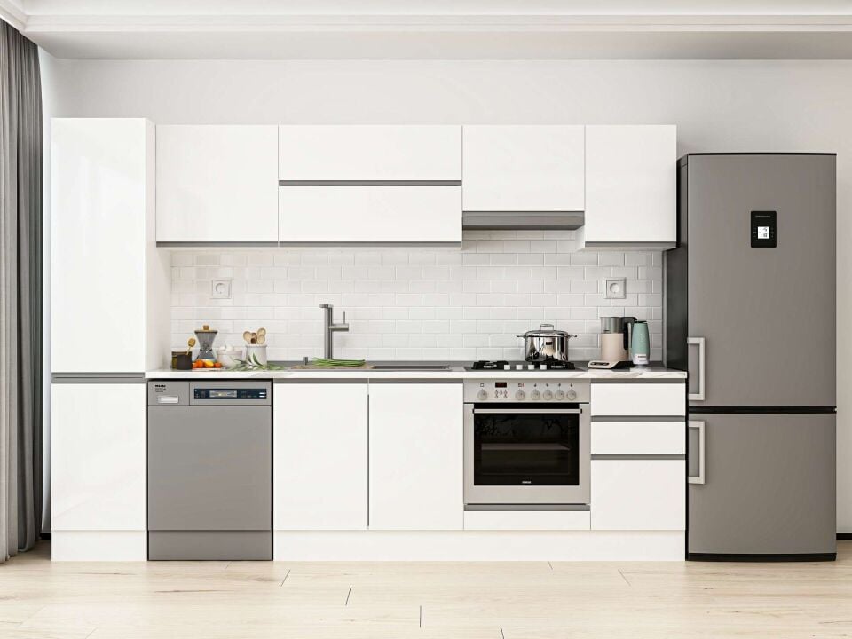 Alvinka 290X210 Cm High Gloss Mutfak Dolabı Mb-E80B45S45-1