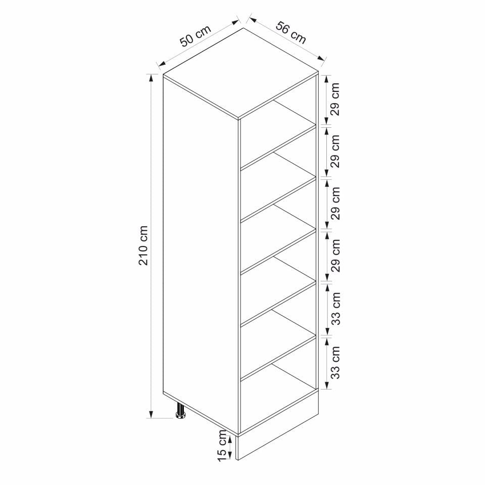 Alvinka Mutfak Modül Mbr_B 50-H210Cm Boy Dolabı Beyaz Kumtaşı