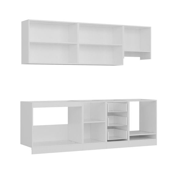 Minar 240 Cm Mutfak Dolabı Beyaz Dore 240-D6