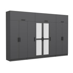 Minar Kale 8 Kapaklı 2 Aynalı 2 Ç Dolap Ve Yüklük Antrasit