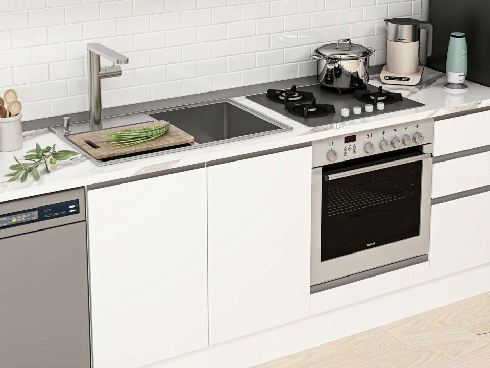 Alvinka 300X210 Cm High Gloss Mutfak Dolabı M-E90S50S40-2 High Gloss | Beyaz - Mdf