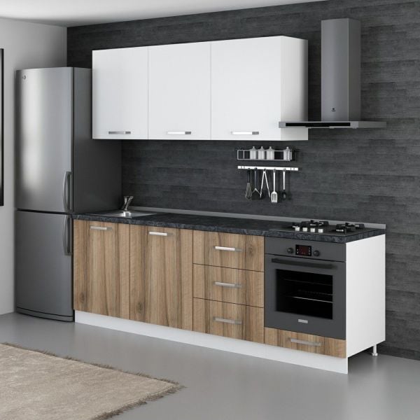 Minar 240 Cm Mutfak Dolabı Beyaz Dore 240-D7