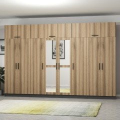 Minar Kale 8 Kapaklı 2 Aynalı 2 Ç Dolap Ve Yüklük Antrasit Dore