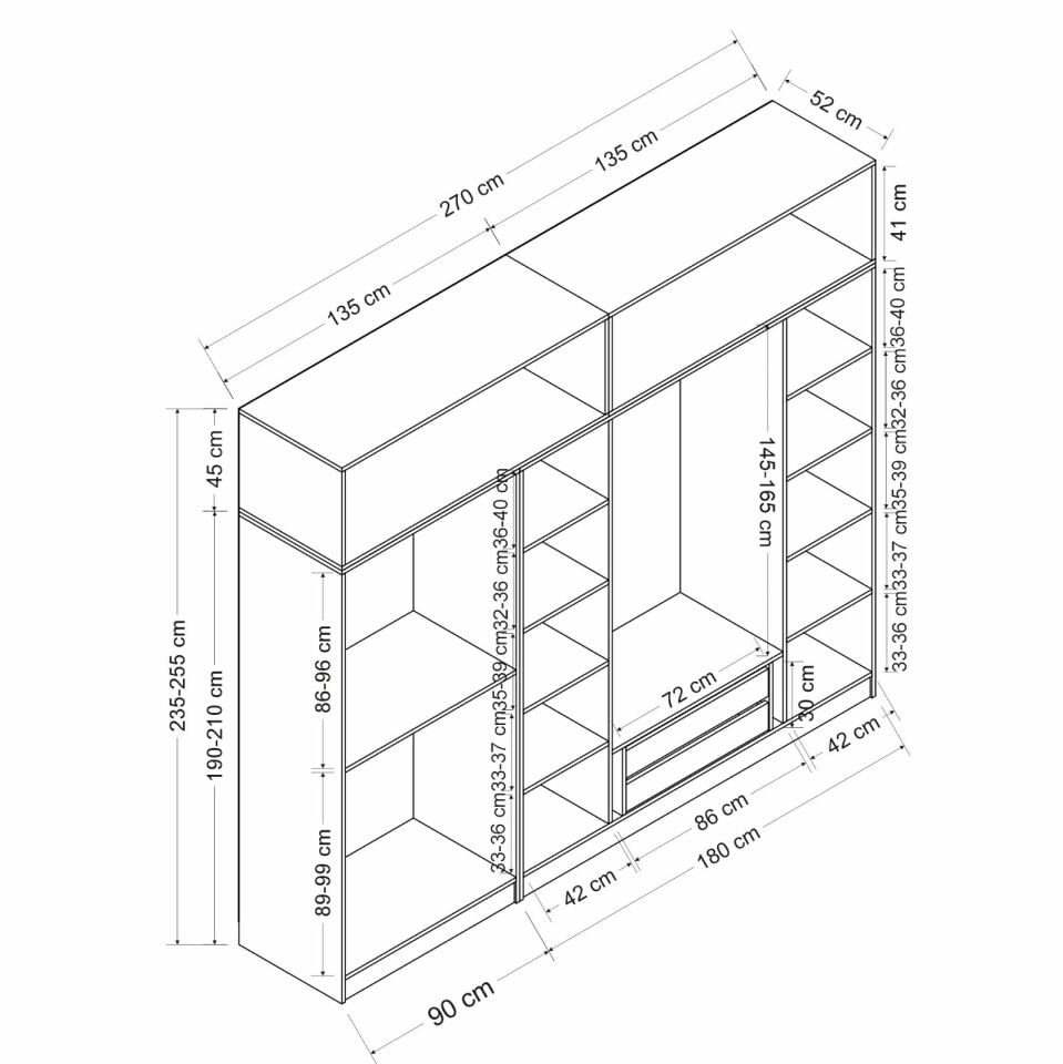 Minar Kale 6 Kapaklı 2 Ç Dolap Ve Yüklük Dore