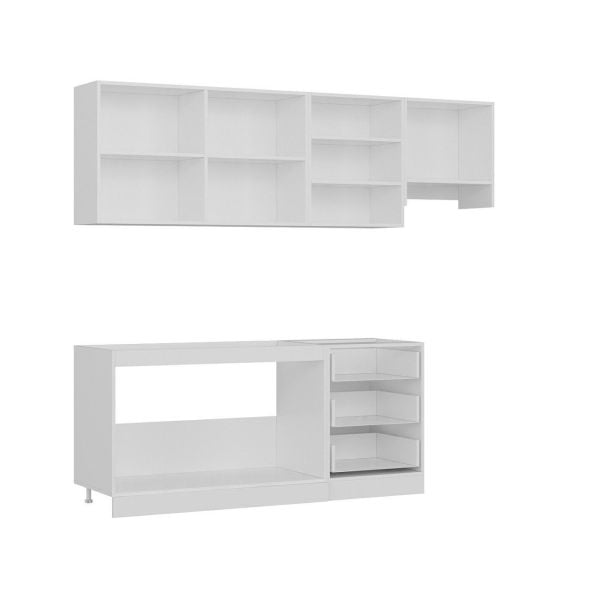 Minar 240 Cm Mutfak Dolabı Beyaz Dore 240-D8