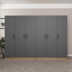 Minar Kale 6 Kapaklı 4 Ç Dolap Dore Antrasit