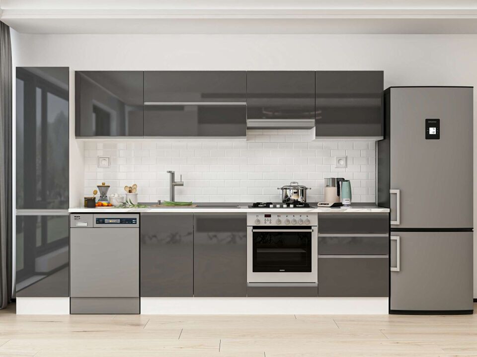 Alvinka 305X210 Cm High Gloss Mutfak Dolabı Mb-E80B45S60-1