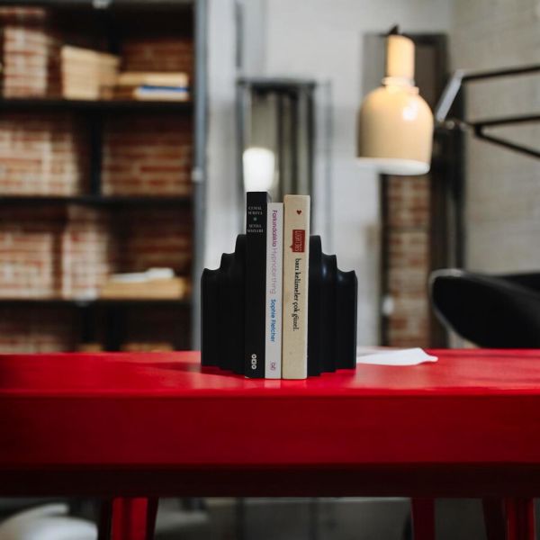 2'li Sutün Kitap Tutucu Siyah