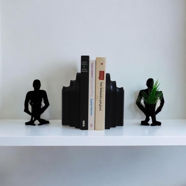 2'li Sutün Kitap Tutucu Siyah