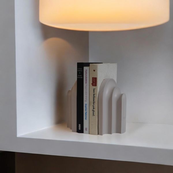 2'li Sutün Kitap Tutucu Bej