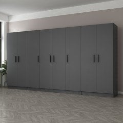 Minar Kale 8 Kapaklı 2 Çekmeceli Dolap Antrasit