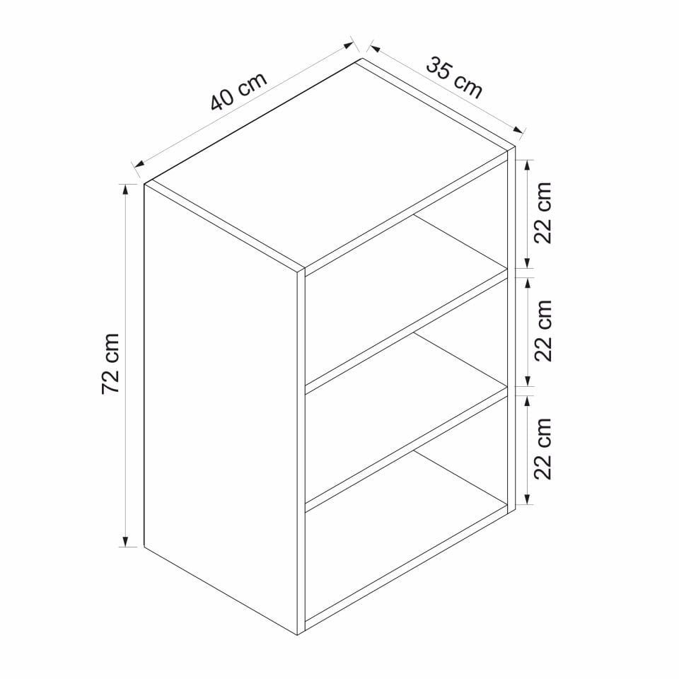 Alvinka Mutfak Modül Mbr_B Üst 1Dk2R 40-H72Cm Dolap Beyaz Kumtaşı Mdf