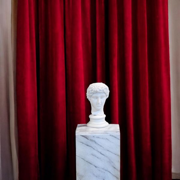 Küçük Kafa Heykel Dekoratif Obje Beyaz