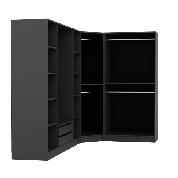 Kale 7 Kapaklı 2 Çekmeceli Köşe Dolap Antrasit Mebran İlkbahar