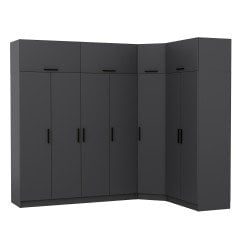 Minar Kale 7 Kapaklı 2 Ç Köşe Dolap + Yüklük Antrasit