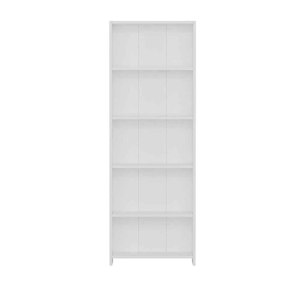 Minar 5 Raflı Modern Kitaplık - Beyaz