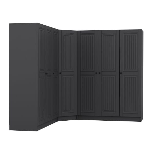 Kale 7 Kapaklı 4 Çekmeceli Köşe Dolap Antrasit Mebran İlkbahar