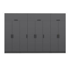 Minar Kale 8 Kapaklı 2 Çekmeceli Dolap Ve Yüklük Antrasit 255CM