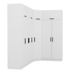 Minar Kale 7 Kapaklı 2 Ç Köşe Dolap + Yüklük Beyaz