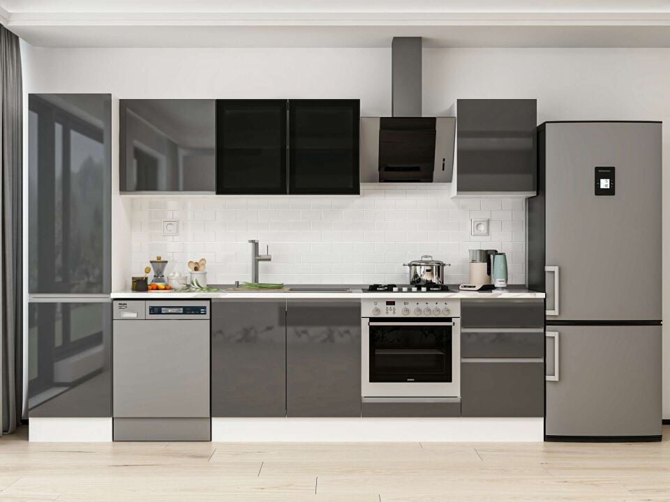 Alvinka 300X210 Cm High Gloss Mutfak Dolabı Mb-E80B50S50-3
