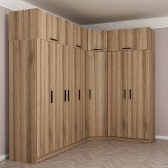 Minar Kale 7 Kapaklı 2 Ç Köşe Dolap + Yüklük Dore